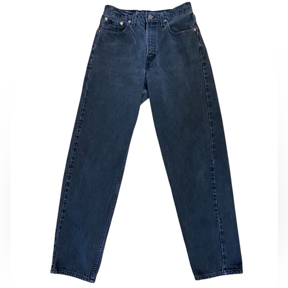 Vintage Black Levi Loose Fit Straight Leg Jean 8 MED